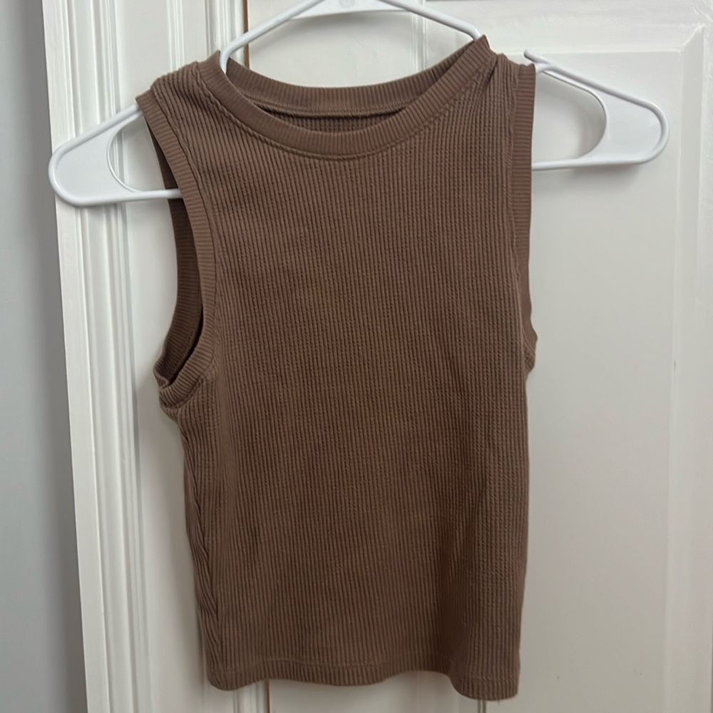 Ribbed high neck tank